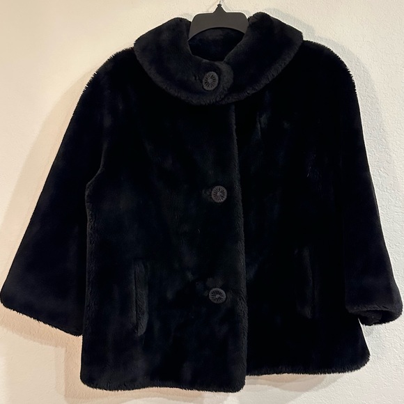 Jackets & Blazers - Vintage 50s Marshall Fields Black Borgana Faux Fur Coat - Medium, Mobwife